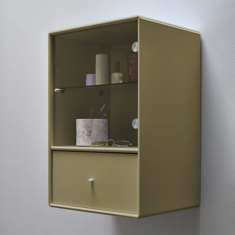 Quadrant  Sunrise vitrineskap 40x59cm med skuff og glassdør